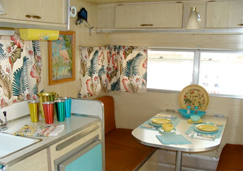 Tin Can Tourists - Interior 0f 1965 Aristocrat Mainliner camper photo