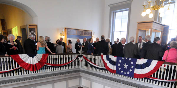 A view of individuals in the upper area museum
