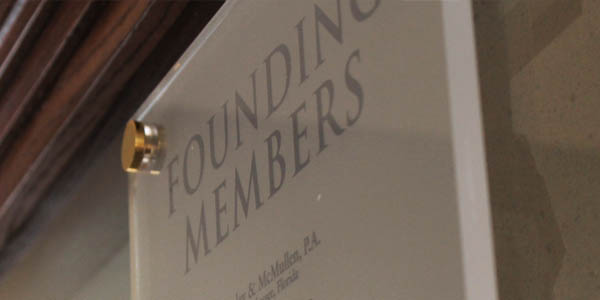 Plaque labeled Founding Members graphic